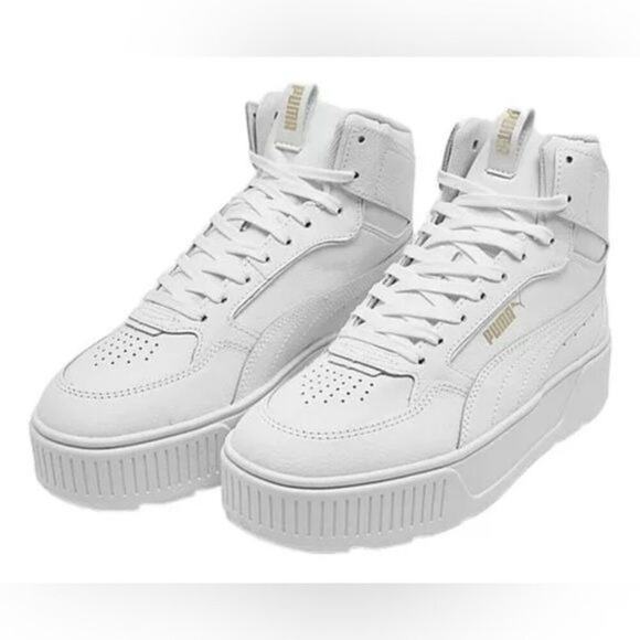 PUMA CA Pro Mid White/Team Gold Women’s US 10.5 Leather Sneakers NWOB 387213-01 - Picture 2 of 13